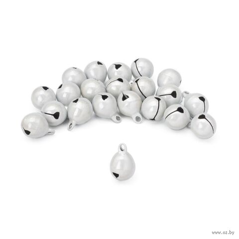 Бубенчики для творчества и рукоделия "Жемчужные" (20 шт.; 10 мм; белый) — фото, картинка
