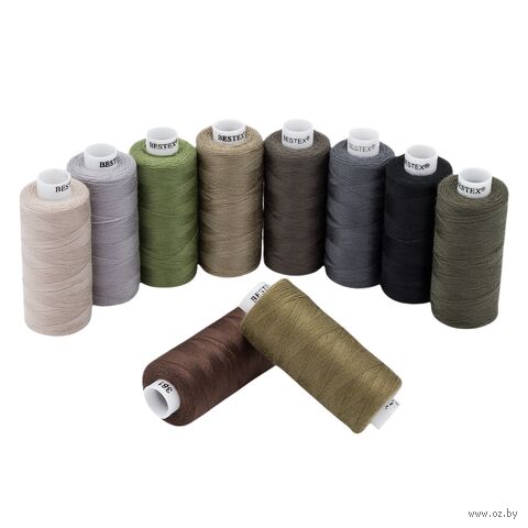 Набор швейных ниток 40/2 "Армейский" (365 м; 10 шт.) — фото, картинка