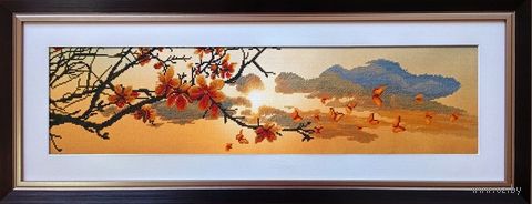 Вышивка крестом "Весенний закат" (540x140 мм) — фото, картинка