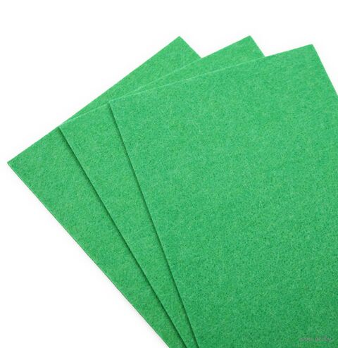 Фетр листовой жесткий "Astra&Craft" (20х30 см; зеленый; 3 листа) — фото, картинка