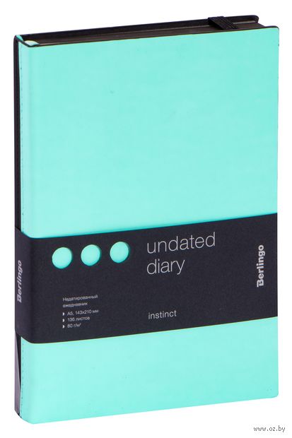 Ежедневник недатированный "Instinct" (А5; мятный) Ежедневник недатированный "Instinct" (А5; мятный) — фото, картинка