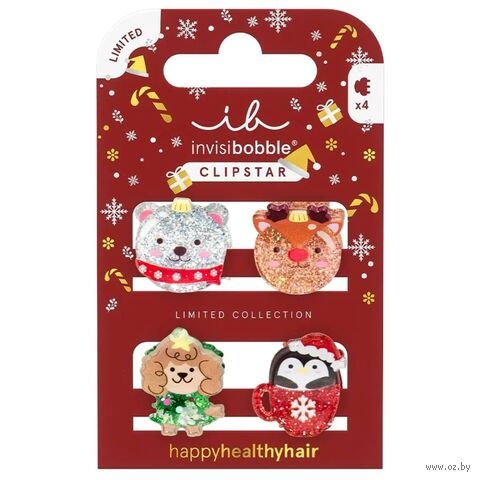 Набор заколок-крабиков для волос "Sparkle in a Cup" (4 шт.) — фото, картинка