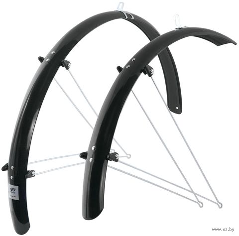 Комплект щитков для велосипеда с подпорками "Aluflex" (28"; чёрный) — фото, картинка