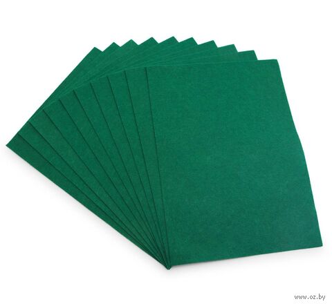 Фетр листовой мягкий (20х30 см; изумрудный; 10 листов) — фото, картинка