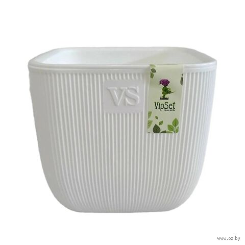 Горшок с дренажной системой "Фабио" (1,95 л; белый) — фото, картинка