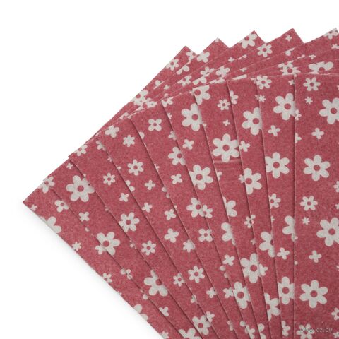 Фетр листовой мягкий "Цветочки" (20х27 см; темно-красный; 10 листов) — фото, картинка
