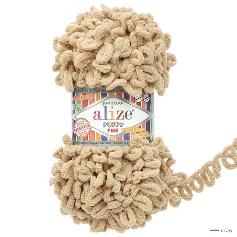 Пряжа "Puffy Fine №415" (100 г; 14,5 м; песочный) — фото, картинка