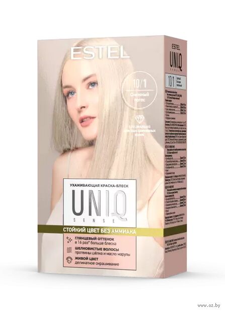 Краска-блеск для волос "Uniq Sense" тон: 10/1, светлый блондин пепельный — фото, картинка