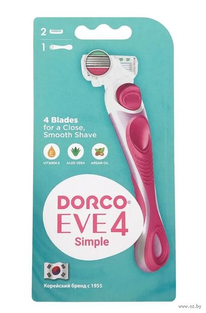 Станок для бритья "Dorco Eve 4 Simple" (+2 кассеты) — фото, картинка