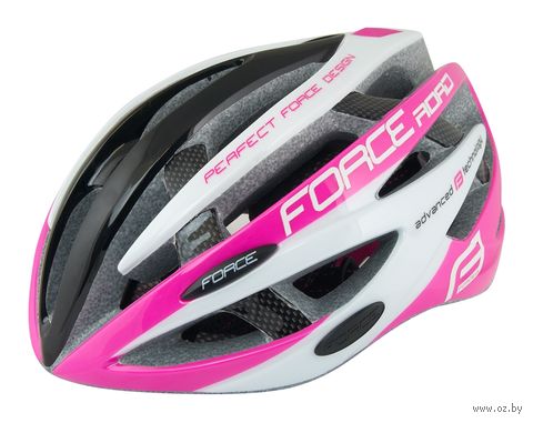 Шлем велосипедный "Road" (черно-розово-белый; р. L-XL) — фото, картинка