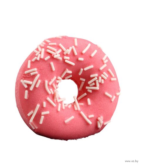Бомбочка для ванны "Красный пончик с кокосовой посыпкой" (85 г) — фото, картинка