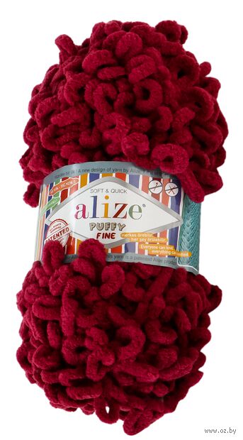 Пряжа "ALIZE. Puffy Fine №956" (100 г; 14,5 м; вишневый) — фото, картинка