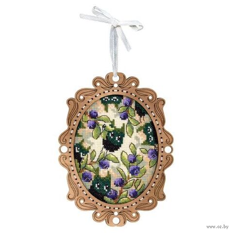 Набор для вышивания на деревянной основе "Миниатюра. Черничный лес" (100х140 мм) — фото, картинка