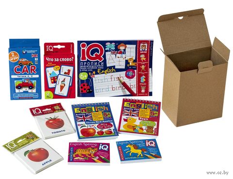 Посылка. Мини-комплект IQ-игр для изучения английского языка. Уровень 1 — фото, картинка