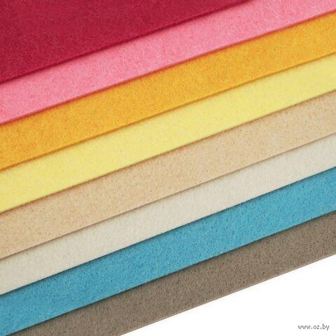 Фетр листовой жесткий "Ассорти №9" (20х30 см; 8 листов) — фото, картинка