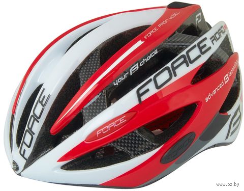 Шлем велосипедный "Road Pro" (бело-красный; р. S-M) — фото, картинка