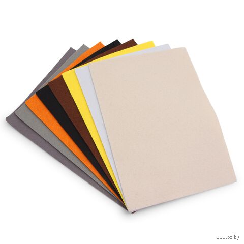 Фетр листовой мягкий "Ассорти №7" (20х30 см; 8 листов) — фото, картинка