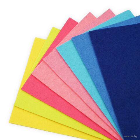 Фетр листовой мягкий "Ассорти №8" (20х30 см; 8 листов) — фото, картинка