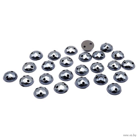 Стразы пришивные для рукоделия (6 мм; 25 шт.; графит) — фото, картинка